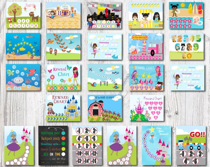Sale Preschool Reward Chart - Responsibility Chart - Chore Chart - Family Organization - PottyTraining - Pink Race Car - Party Game