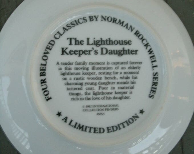 Norman Rockwell 6" Collectors Plate: "Four Beloved Classics"; The Lighthouse Keepers' Daughter,1982, vintage collectors plates, home decor