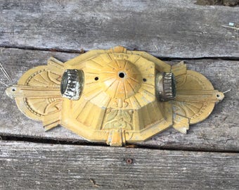 Vintage Ceiling Fixture, Art Deco Ceiling Fixture, Art Nouveau Fixture, 2 Socket Fixture