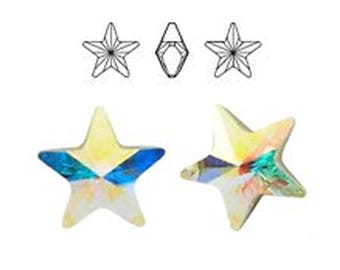 Swarovski 4825 10mm ab/crystal aurore boreale star. Price for 10 pieces
