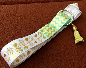 Blue and Gold Pineapple Lanyard, Gold Pineapple Lanyard, Blue Pineapple Lanyard, White Pineapple Lanyard, Tropical Lanyard, Chevron Lanyard