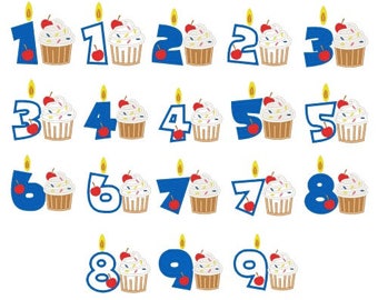 Cupcakes Machine Embroidery Designs Cupcake Applique Number Embroidery Design Fonts Filled Stitch 4X4 Instant Download