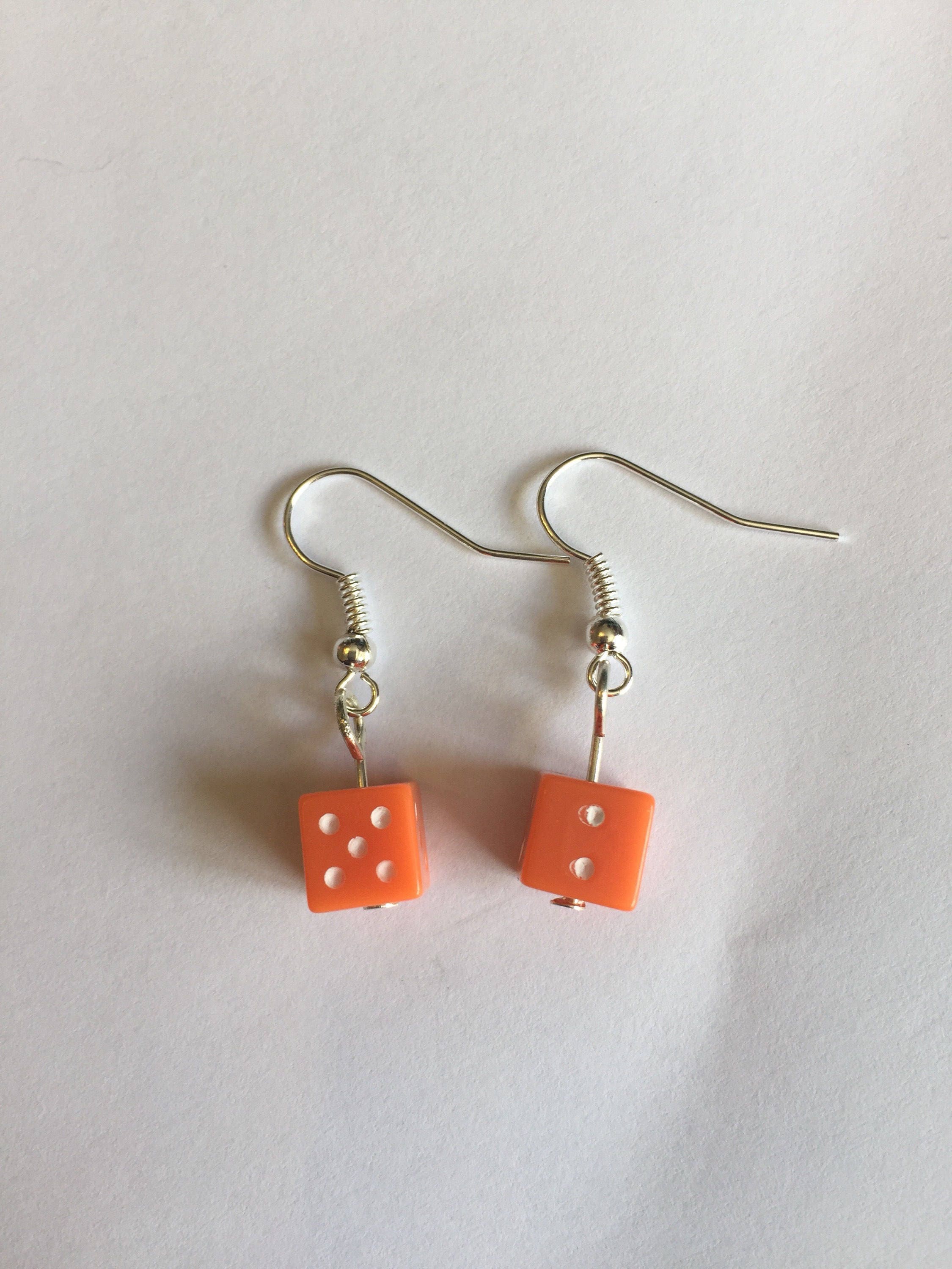 Dice dangle earrings lucky dice earrings drop earrings