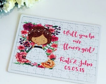 Will you be our flower girl jigsaw puzzle, will you be my flower girl gift, flower girl gift, flower girl proposal, flower girl jigsaw