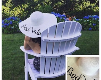 Custom beach hats with name, monogram and/or trim