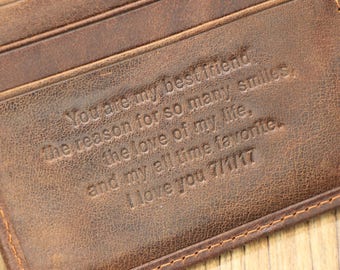 Personalized Wallet; Anniversary Gift for Men; Father's Day Gift; Xmas Gift; Graduation Gift; groomsmen gifts; Christmas Gift; Men's Wallet