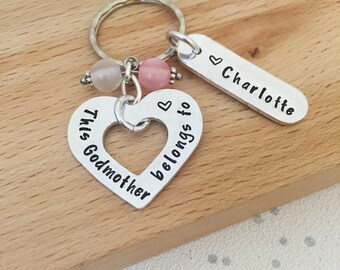 personalised godmother gift, godmother, godparent gift, godmother gift, personalised gift, gifts for aunt, personalised keyring, auntie, uk