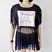 Originale T-Shirt Femme !! BELICIOUS-DELICIOUS !! EN Coton Noir Taille M long 67cm