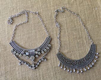 Statement necklaces/ metal necklace/ industrial necklaces/ rustic necklace/ industrial jewelry/ metal jewelry/ dangle necklace/bib necklaces