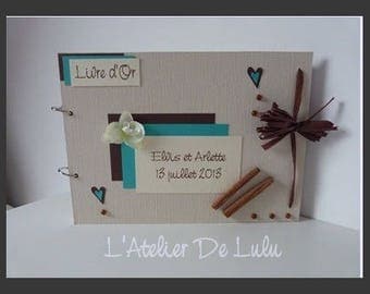 Guest book keepsake wedding cinnamon