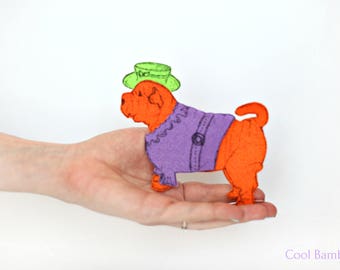Shar Pei gifts, shar pei statue, felt dog toys, felt dog ornament, felt dog small, dress up doll, sharpei, chinese sharpei, dog miniature