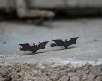 Batman Cufflinks in Brass, Black Rhodium or Silver.