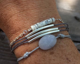 Grey cuff bracelets