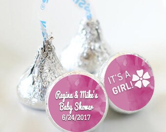 It's a Girl Baby Shower Favors - Baby Shower Party Favors - Hershey® Kiss Stickers - Kiss Seals - 108 Stickers - Baby Shower Candy Sticker
