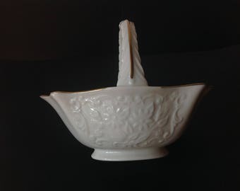Lenox Gold Rimmed Candy Dish Basket Shape Sans Souci