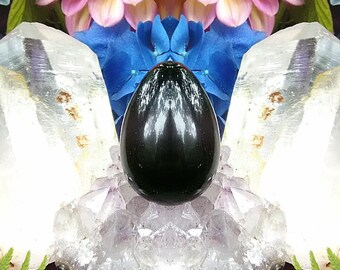 10% OFF! Yoni Egg Meditation Kit (Includes Energized Yoni Egg) Large Drilled Certified Black Obsidian 8717