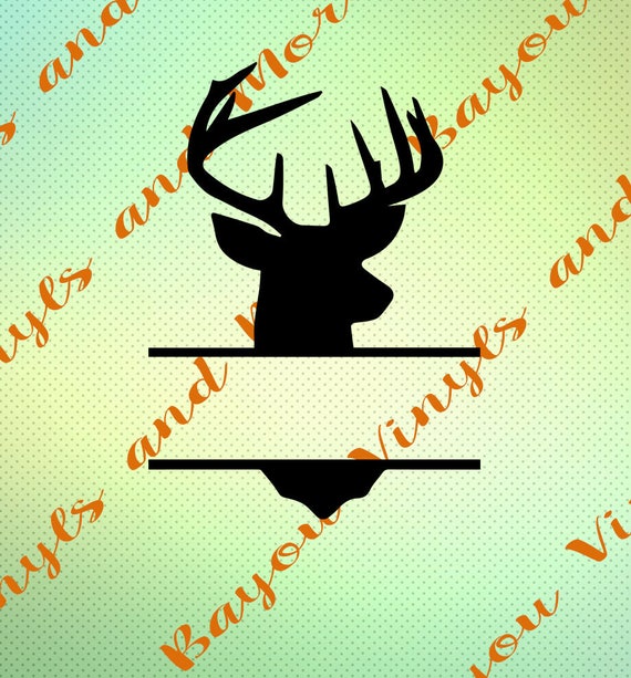 Split deer head svg Deer svg Deer head Split monogram svg
