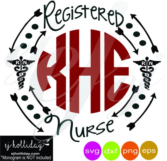 Download Monogram Frame Registered Nurse SVG dxf eps png Digital