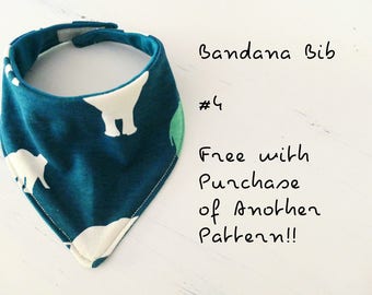 PDF Pattern - FREE - Bandana Bib - Babies/Toddlers - Sizes Newborn to 2-3T - Instant Download - Easy Photo Tutorial