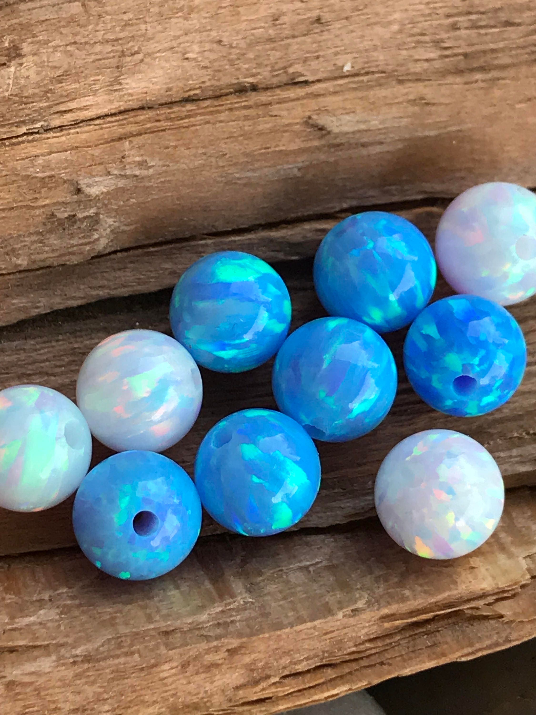 6mm LIGHT BLUE or WHITE Opal Round Beads Smooth Opal
