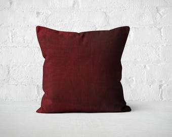 Burgundy Velvet Pillow Cover | Wedding Decor | Plush Dorm Throw Pillow | Wine Red Pillow | Maroon Luxury Pillow Sham | Decorative Pillow