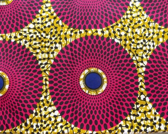 Pink African Print Fabric - Fabric by Yard - African Clothing - Ankara Fabric - African Print Fabric - Spiral Wall Fabric - African Headwrap