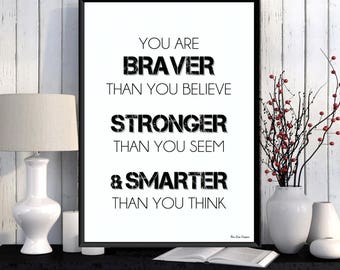 Winnie the Pooh, Disney quote, Nursery decor, Kids room decor, Nursery print, Wall art decor, Typography quote, Disney poster, Quote poster
