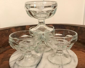 Vintage Libbey Glass Sherbet Dishes or Small Dessert Dishes Set of 4