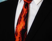 Flame Tie – Mens Flaming Fire Necktie also Available as a Skinny Tie.