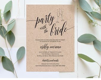 Bachelorette Party Invitation & Itinerary, Printable Invitation, Rustic Bachelorette Invite, Instant Download, Editable Template #020-101BP