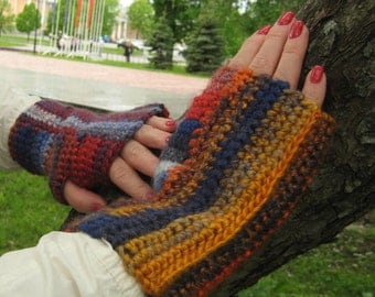 Gift for wife Boho accessories Knit fashion Wool mittens Fingerless gloves Winter mittens Knit mittens womens Arm warmer Knit gloves