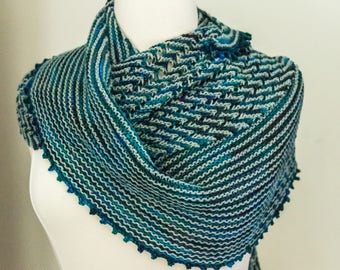Asymmetrical Knit Scarf Hand Knit Lace Shawl Boomerang