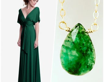 Raw Emerald Necklace Natural Emerald Necklace May Birthstone Emerald Necklace Minimalist Necklace May Birthday Layering Necklace