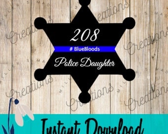 Sheriff Badge Back the Blue Svg, Police Daughter Svg, Back the Blue Sheriff, Sheriff Svg,