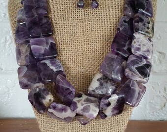 Amethyst Necklaces, Amethyst Jewelry, Big Bold Chunky Necklaces, Big Chunky Necklace, Chunky Jewelry Sets, Chunky Statement Necklaces, Stone