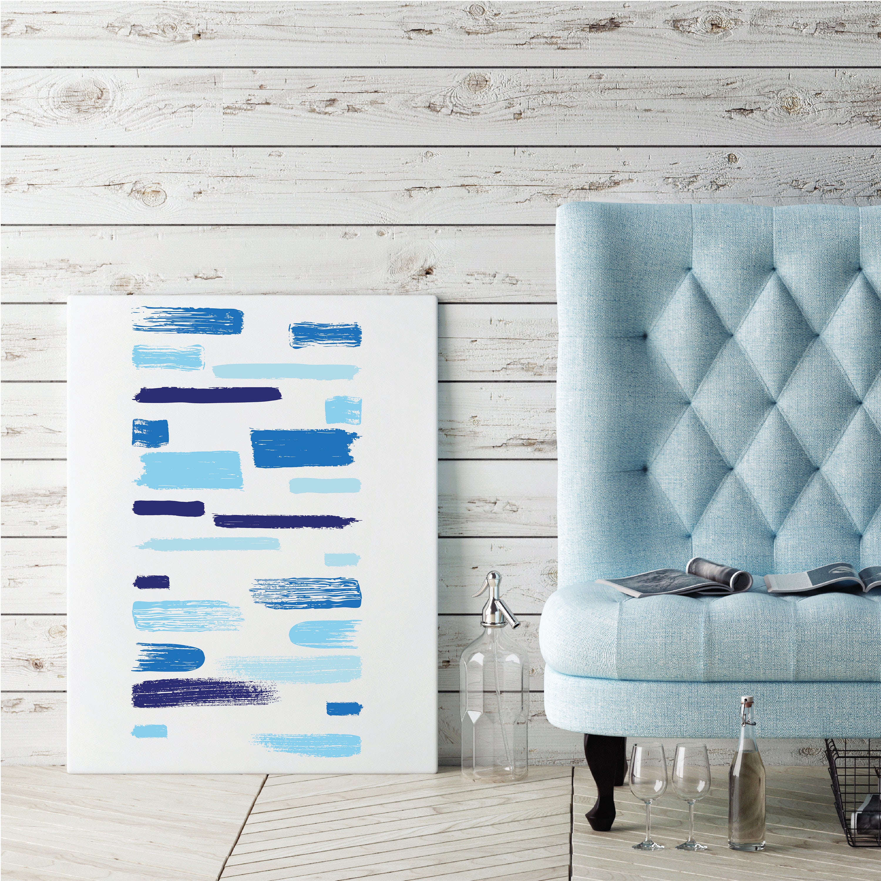 Blue and White Art Art Print Print Abstract Home Wall Art
