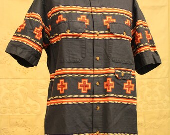 10 DEEP Tribal Print Button Up Shirt - Size M