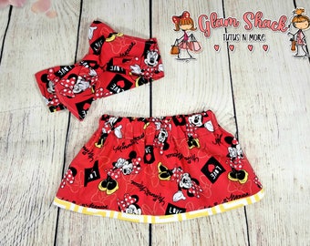 Minnie mouse outfit, baby skirt, Disney trip outfit, infant Minnie mouse skirt, Minnie mouse first birthday outfit, first birthday outfit