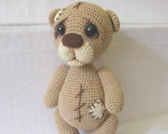 Crochet Teddy bear/ Teddy bear/ Soft bear toy/ Stuffed teddy bear/ Сute bear/ handmade bear/ Chocolate bear/ Gift girl/ Gift her/ ooak bear