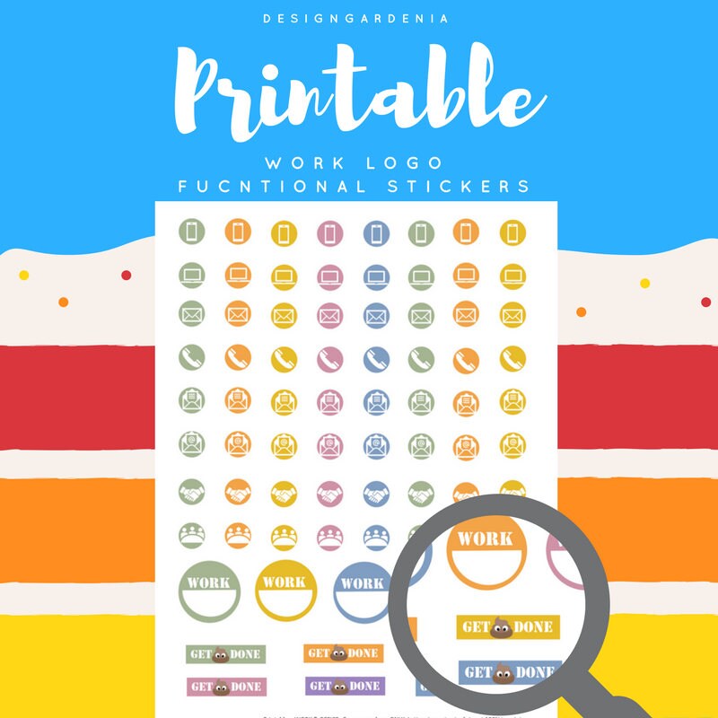 Work Stickers Printable DesignGardenia Functional Stickers