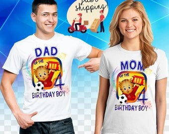 Daniel Tiger Birthday Shirt Personalized for family members, birthday boy gift, birthday girl gift, family custom shirts
