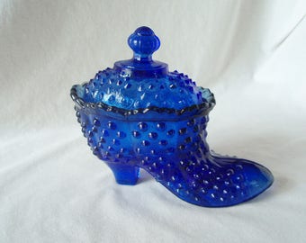 Vintage Hobnail Cobalt Blue Shoe