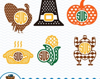 Thanksgiving Monogram SVG, Thanksgiving Designs, Thanksgiving Clip Art, Thanksgiving for Cricut, Silhouette Studio, Instant Download ark-3