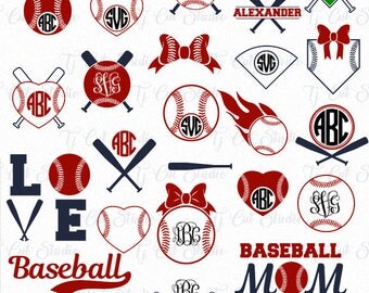 Baseball svg Baseball Monogram Frames Svg Softball SVG Baseball Frames Svg, Files for Silhouette Cameo or Cricut, Commercial & Personal Use.