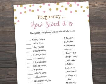 Baby Shower Candy Bar Game: Pregnancy Oh So Sweet Printable