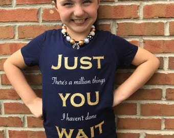 Hamilton Musical Youth Shirt, Just You Wait Alexander Hamilton Kid's T-Shirt, Broadway Musical Girl's Fitted Crew Neck T-Shirt, Trendy Girls