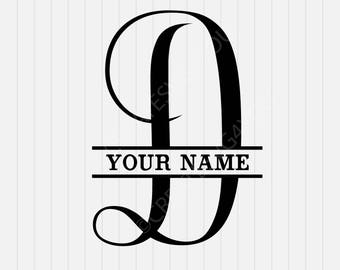 D Split Monogram SVG - Split letter D SVG - svg, dxf, eps, png, Pdf - Download - Clipart - Cricut Explorer - Silhouette Cameo