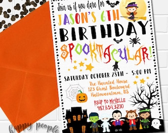 Halloween Birthday Invitation Kids Halloween Party Invitation Spooktacular Invitation Halloween Theme Party Invite Halloween Invitation Kids