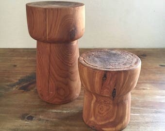 Wooden Candle Votives / Pillars / Vintage Home / Antique Decor