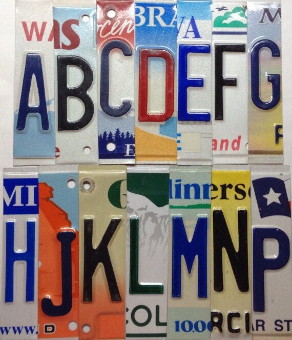License plate letters and numbers